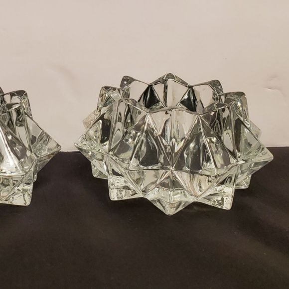 Vintage Candleholders Indiana Glass Starbursts Pattern - Picture 3 of 3